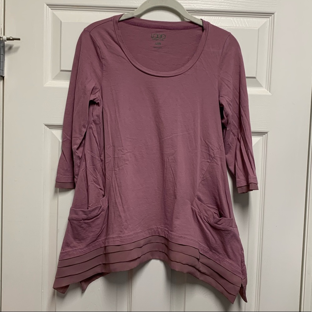 Lilac Purple 3/4 Sleeve Tunic Top by LOGO Size XXS